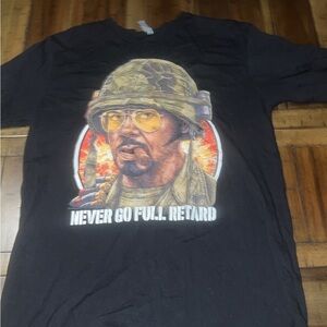 Black Graphic T-Shirt with Soldier Print